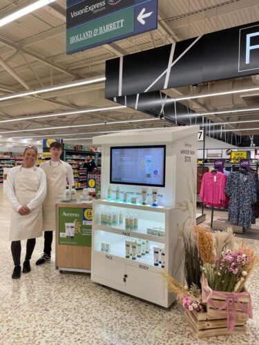 Aveeno product stand