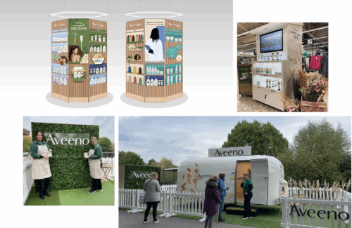 Collage of images for aveeno shopper campaign